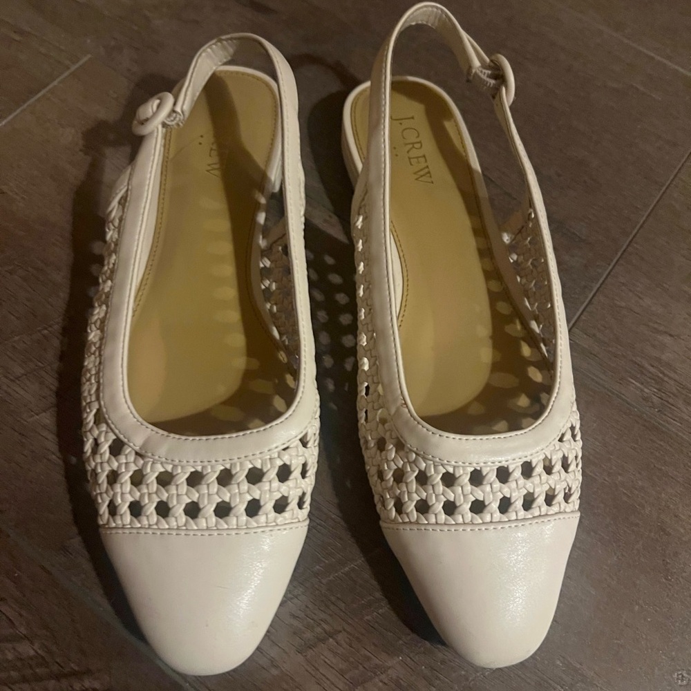 J. Crew Cream Slingback Flats - Picture 3 of 9